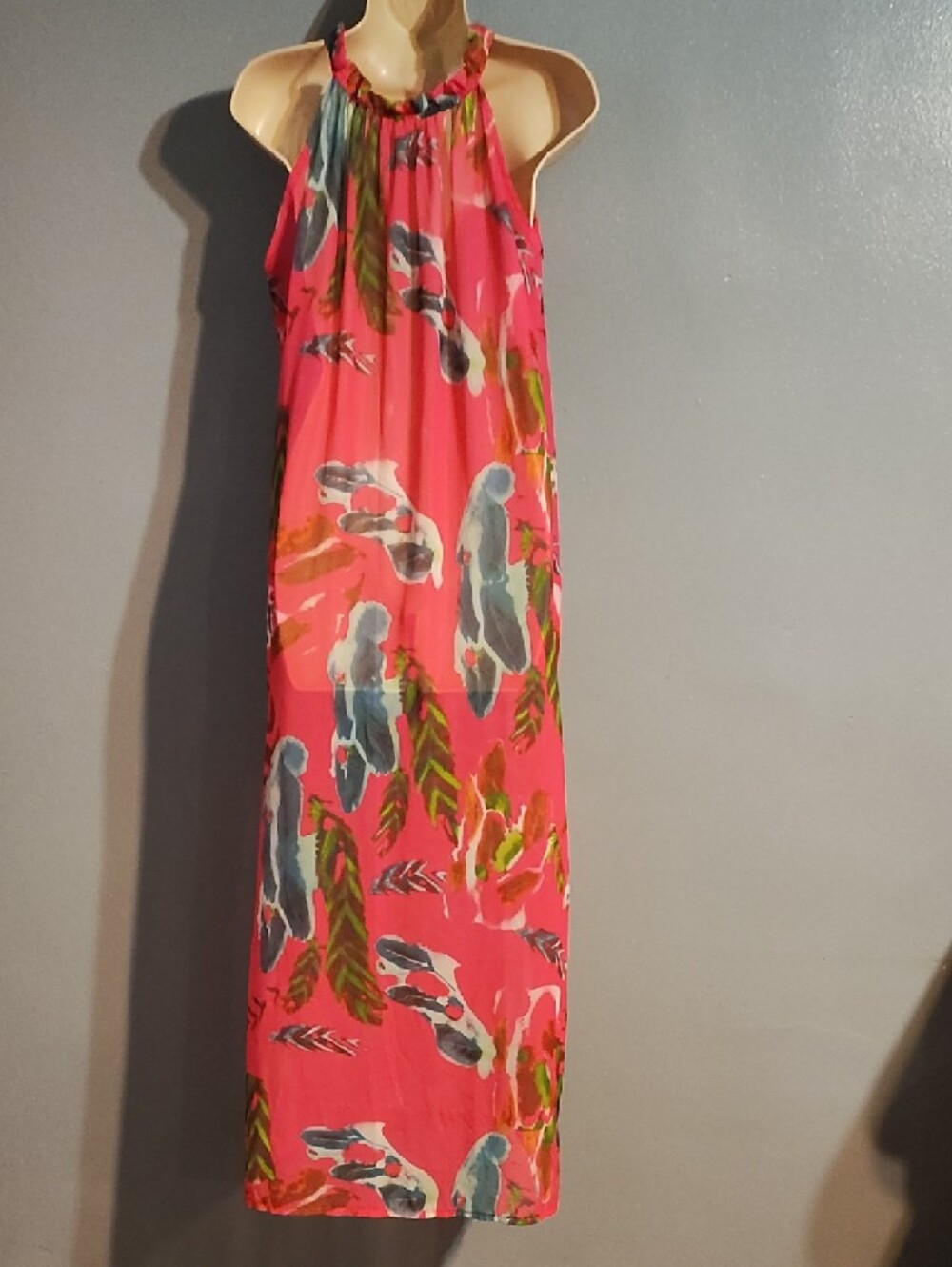 Tropical Pink Halter Maxi Dress - Picture 11 of 17